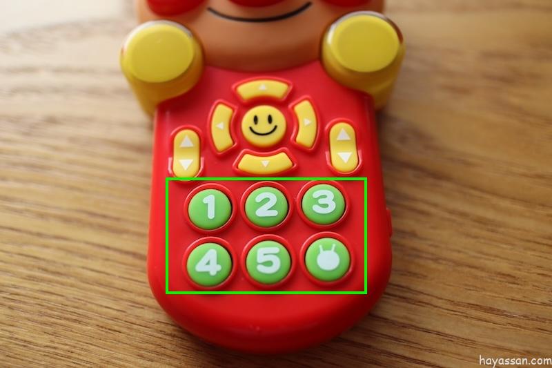 アンパンマンごきげんメロディリモコンのキャラクターの声ボタン