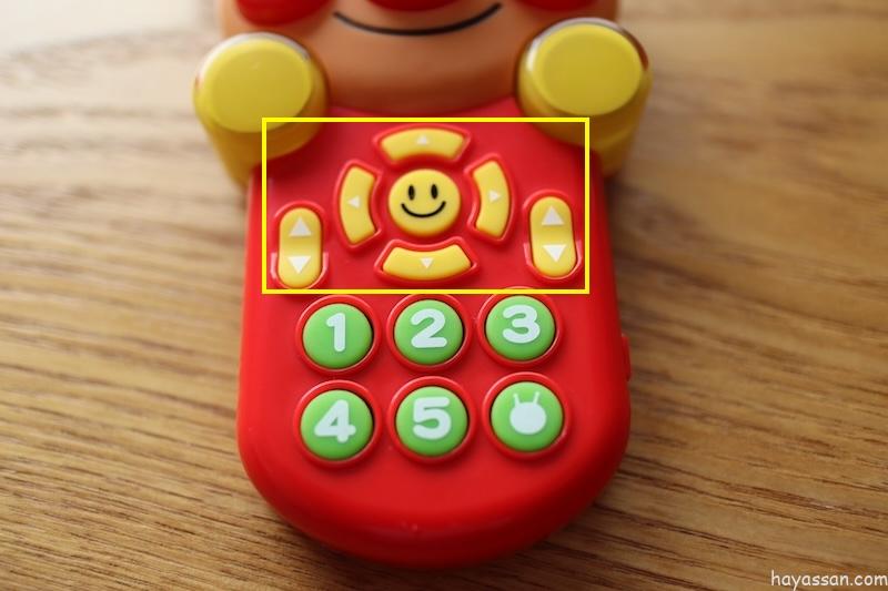 アンパンマンごきげんメロディリモコンのメロディボタン