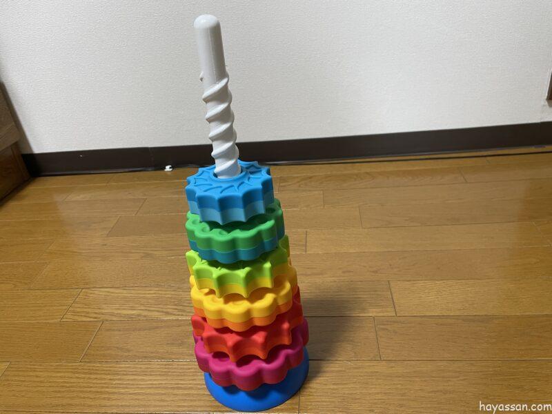 リングを高く積み上げたspin again