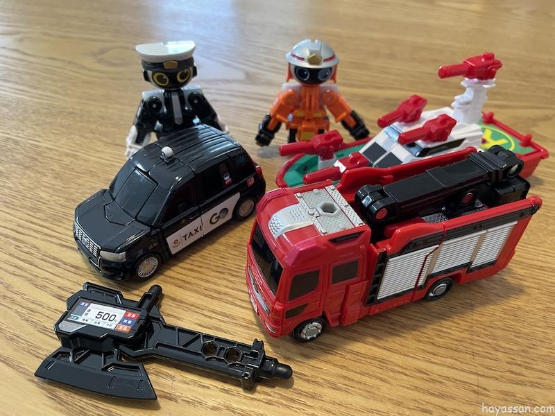 ドライブレイバーとユナイトファイヤブレイバーの車両とジョブロイド