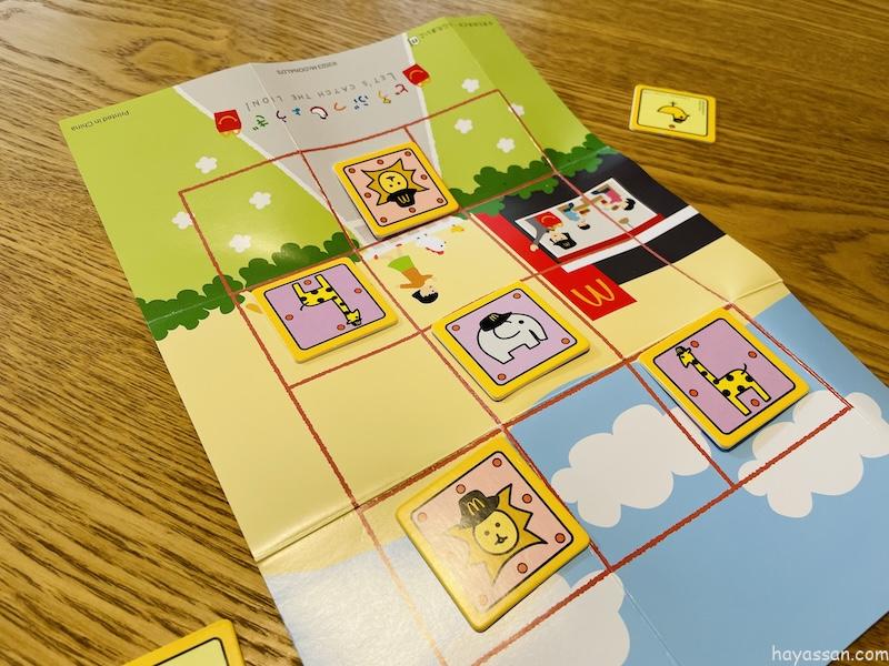 ハッピーセットのどうぶつしょうぎ(3×4マスの盤と駒)